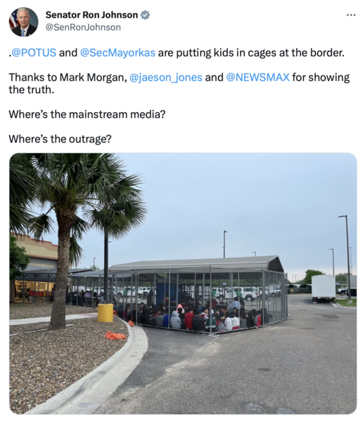 Tweet about kids in cages at border