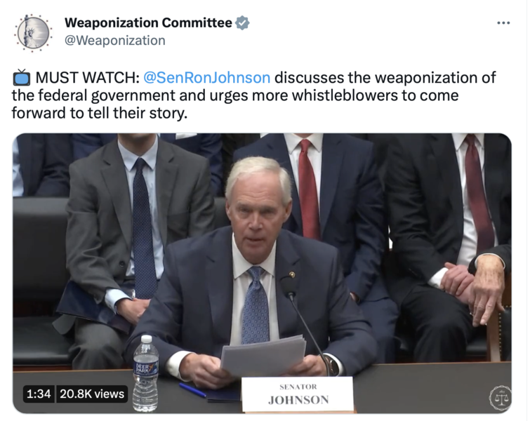 Tweet from Weaponization Committee