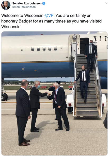 Greeting Vice President Pence