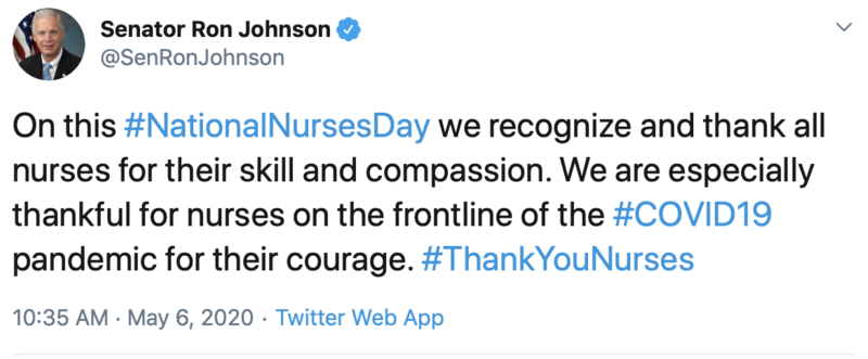 National Nurses Day Tweet