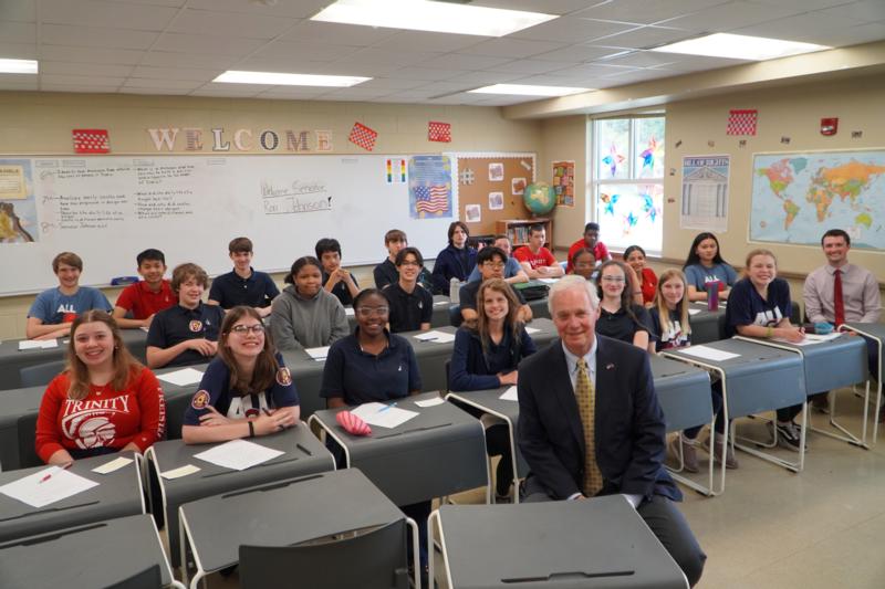 Sen. Johnson and Trinity Lutheran students