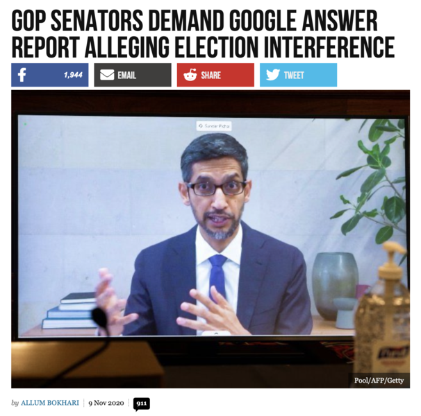 GOP Senators Demand Answers from Google