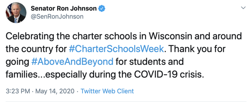 Charter School Week Tweet