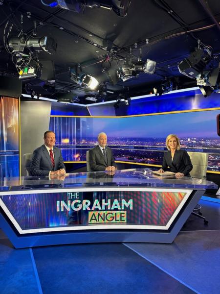 On set with Laura Ingraham