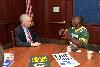 Senator Johnson speaks with the Green Bay Packers' Greg Jennings, who traveled to Washington on behalf of the United Way.