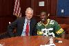 Senator Johnson with the Green Bay Packers' Greg Jennings, who traveled to Washington on behalf of the United Way.