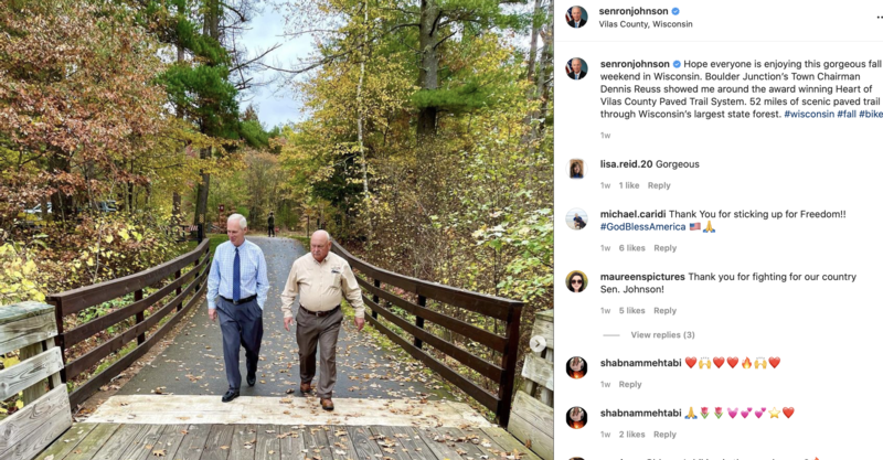 Instagram post from Vilas County bike trail
