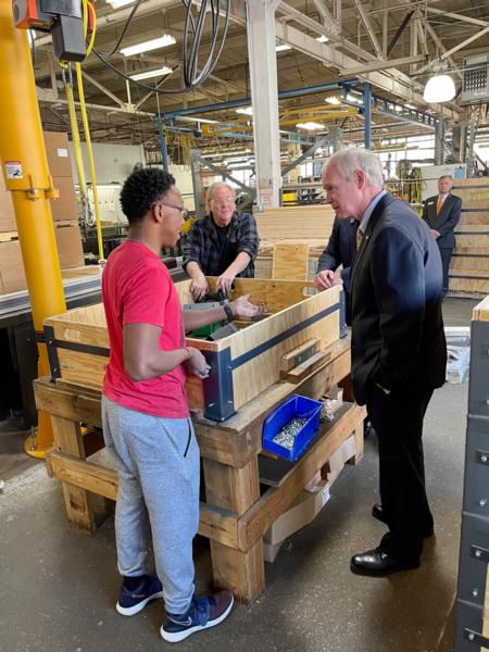 Walking through factory floor at Beyond Vision 