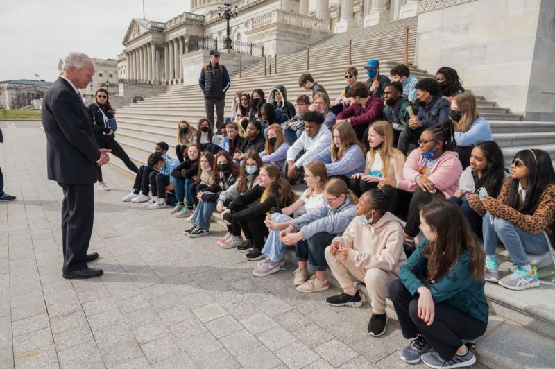 Senator Johnson meets with school group