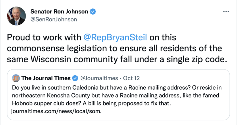 Tweet about zip codes