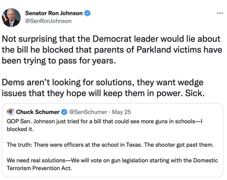 Sen. Johnson Tweet