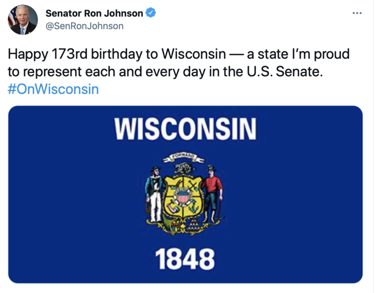 Tweet for 173 Wisconsin Birthday