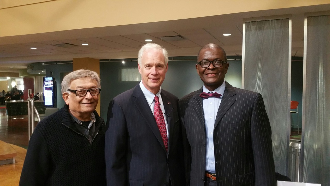 Sen. Johnson with Nalin Mehta and Henri Sanan