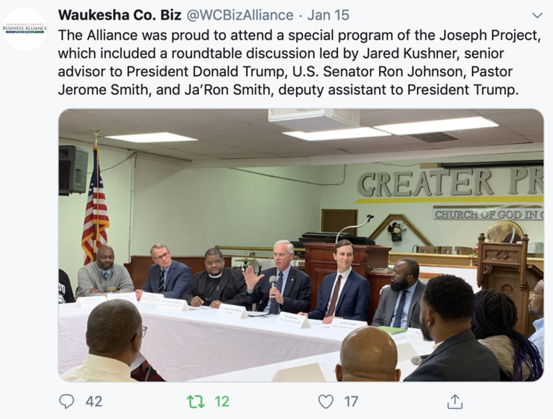 Tweet from Waukesha Business Alliance
