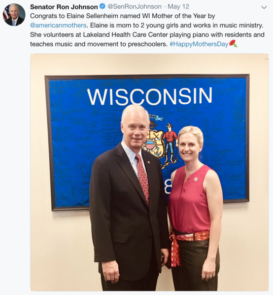 Wisconsin Mom of the Year Tweet