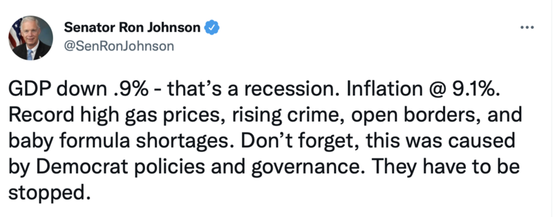 RJ tweet about inflation