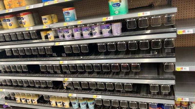 Empty Shelves of Baby Formula