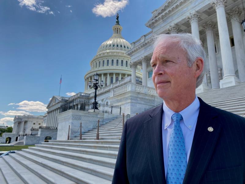 Sen. Johnson by Capitol Rotunda