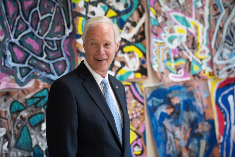 Sen. Johnson at School Mural 