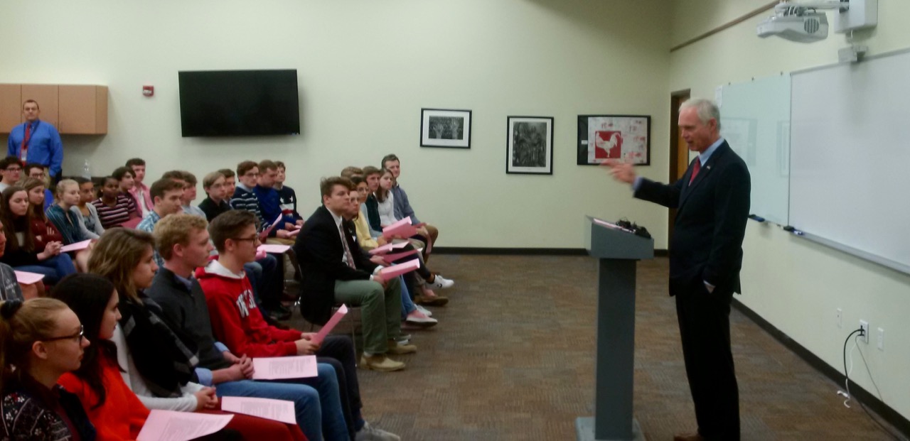 Speaking with students at Wawautosa HS