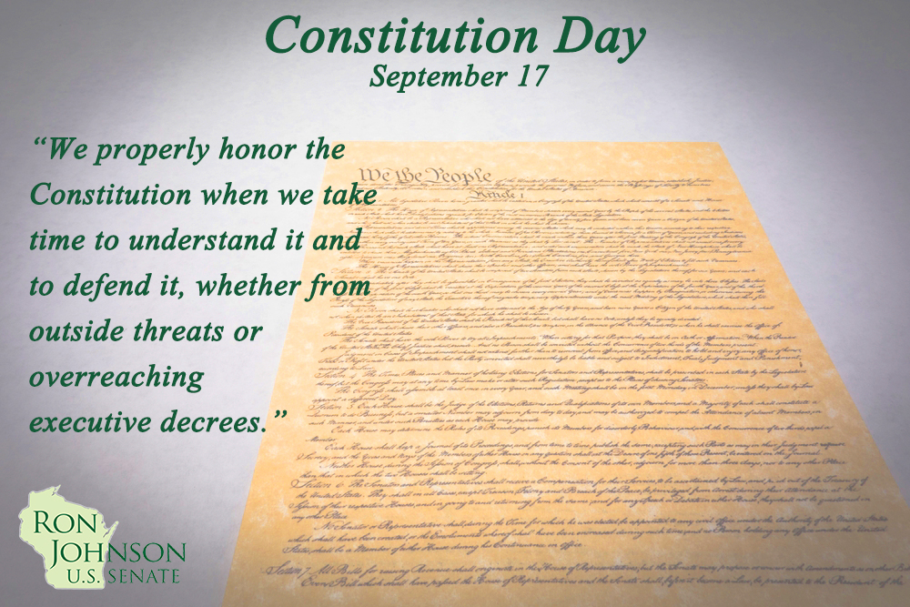 Senator Johnson Celebrates Constitution Day