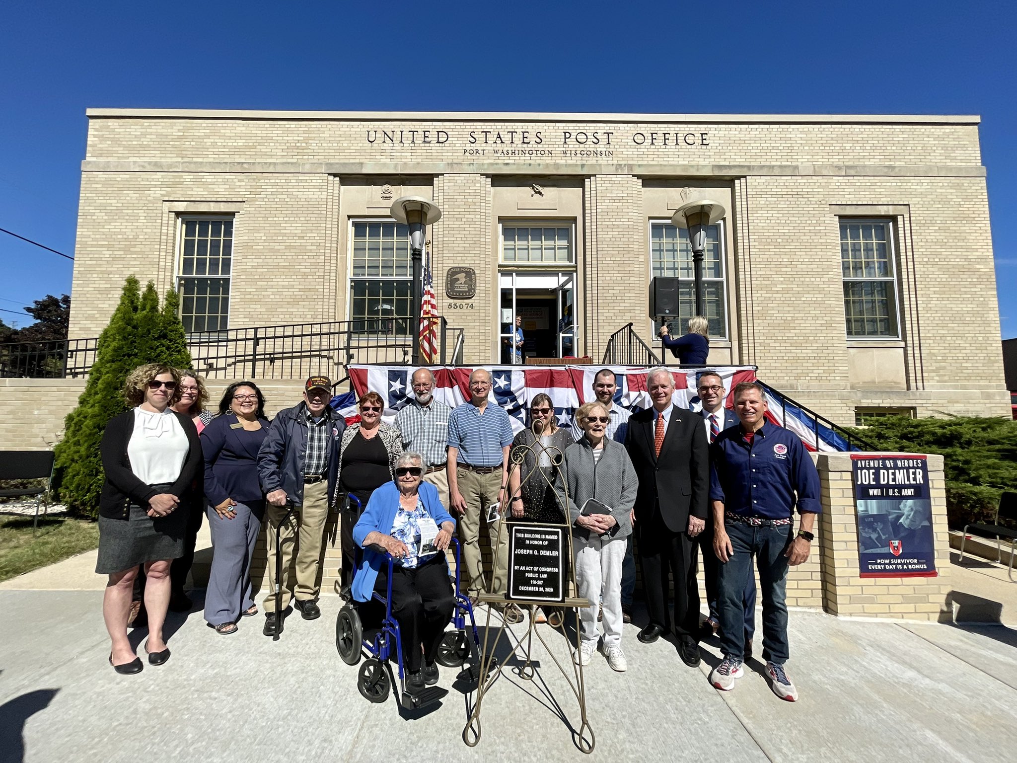 Senator Johnson, Wisconsin Delegation Honor WWII Veteran Joe Demler at Port Washington Post Office Renaming Ceremony