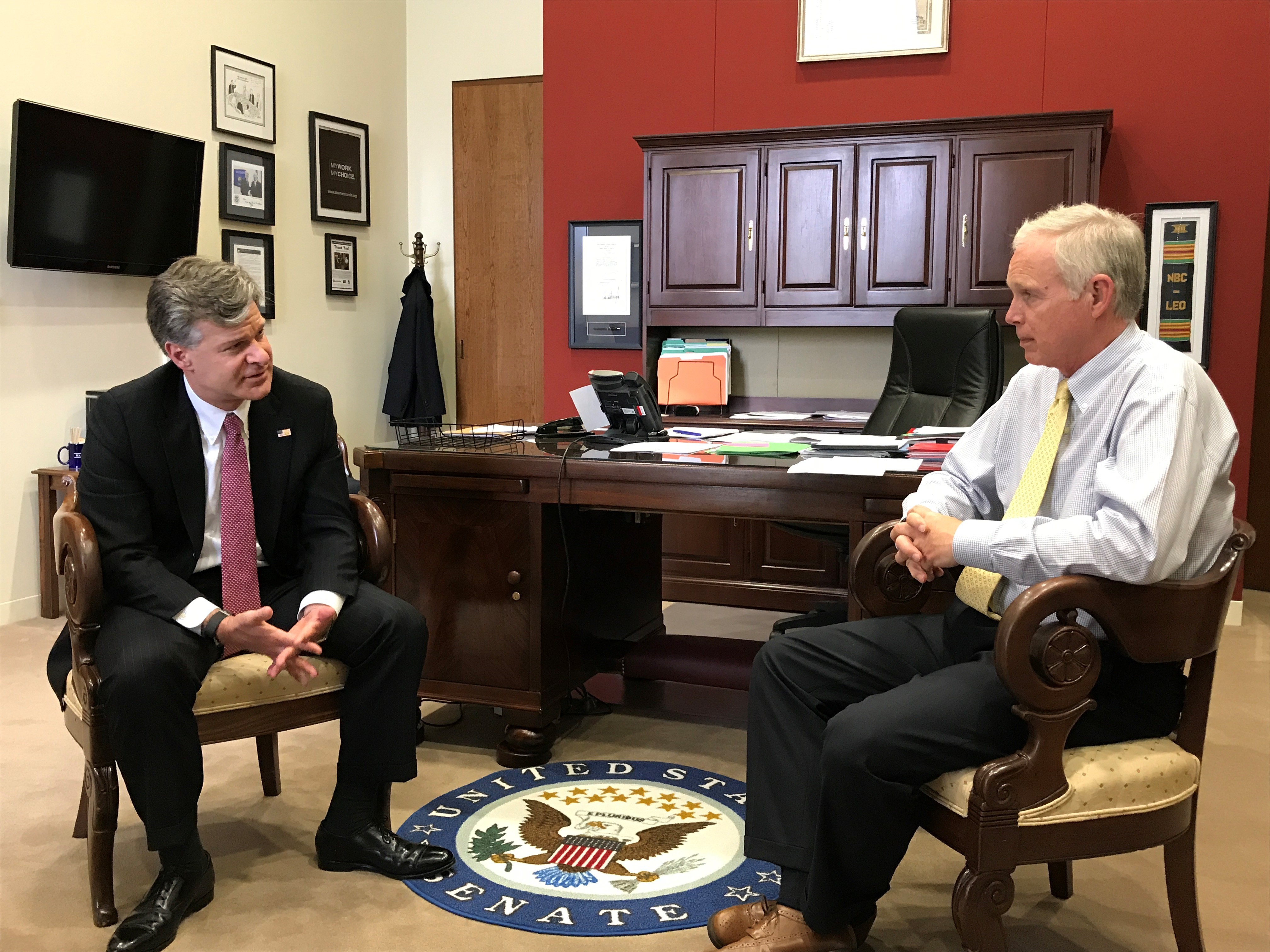 Johnson Meets With FBI Director Nominee Christopher Wray