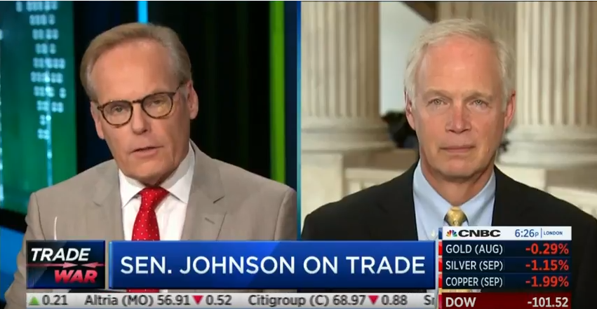 On CNBC, Johnson Discusses Effects of Tariffs on Wisconsin Businesses
